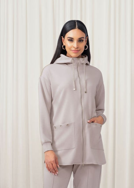 Harlow Hooded Longline Zip Top