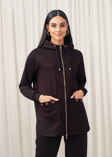 Harlow Hooded Longline Zip Top