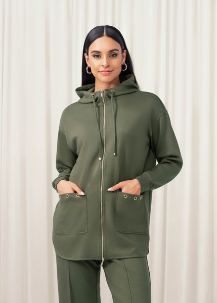 Harlow Hooded Longline Zip Top