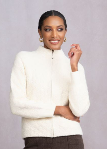 Ivy Star Embossed Zip Jumper