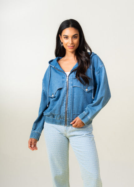 Ellie Denim Hooded Jacket