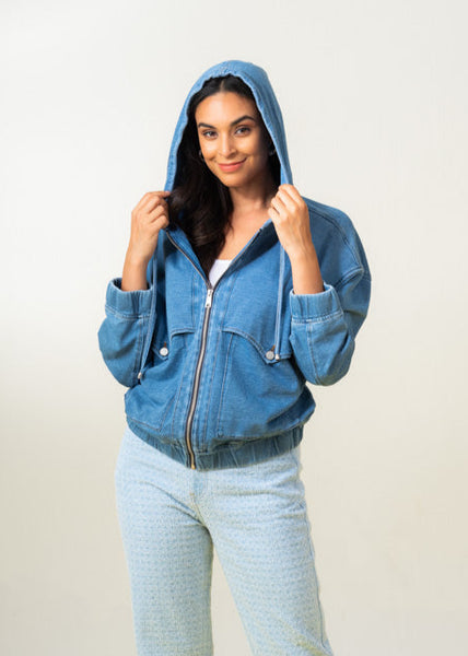 Ellie Denim Hooded Jacket