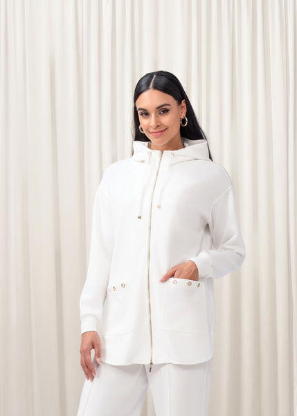 Harlow Hooded Longline Zip Top